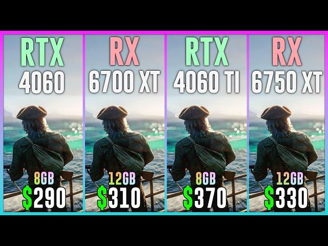 RTX 4060 vs RX 6700 XT vs RTX 4060 TI vs RX 6750 XT - Test in 16 Games