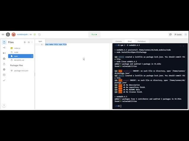 Nodejs v16.6 on REPLIT tutorial #VeryBadTutorialSorry