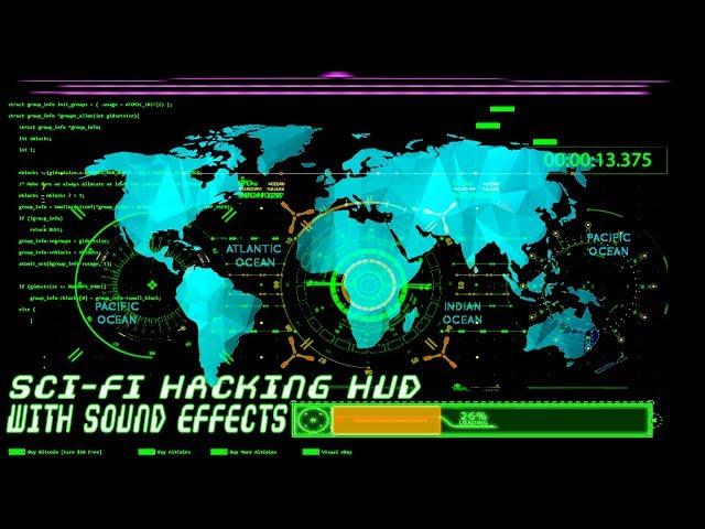 Sci-Fi Hacking HUD Animation with Sound effects [2019]►#mvstudio