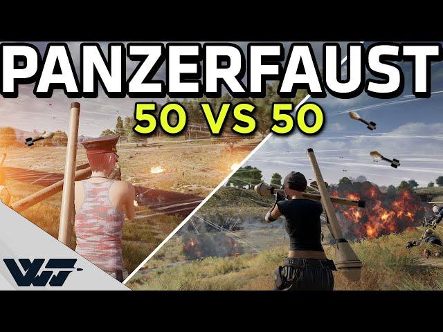 PANZERFAUST 50vs50 - Hundreds of rockets flying!!! - PUBG