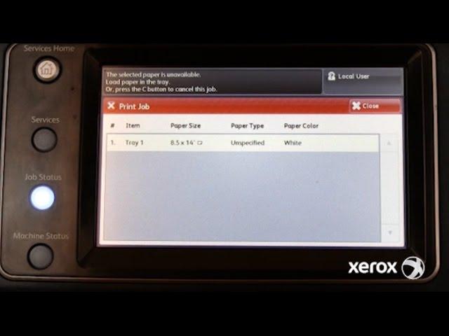 Xerox® WorkCentre® 7120/7125: Resolve the Error "Job Held for Resources"