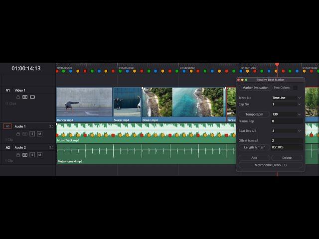 Music Beat Marker for Davinci Resolve