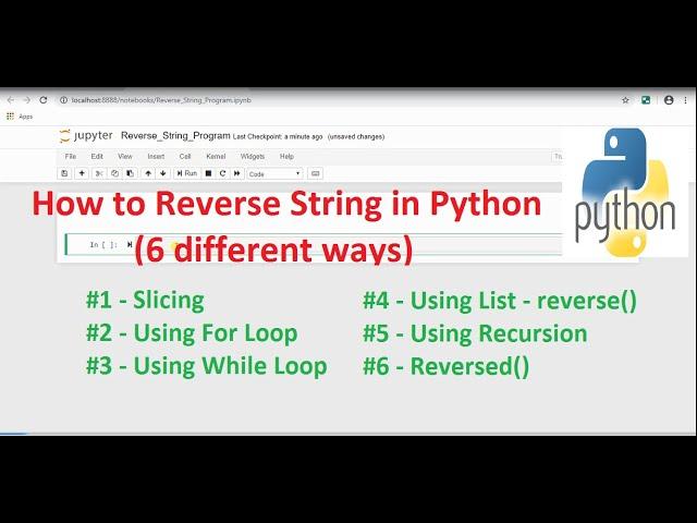 How to Reverse String in Python || 6 Different Way || Python Programming