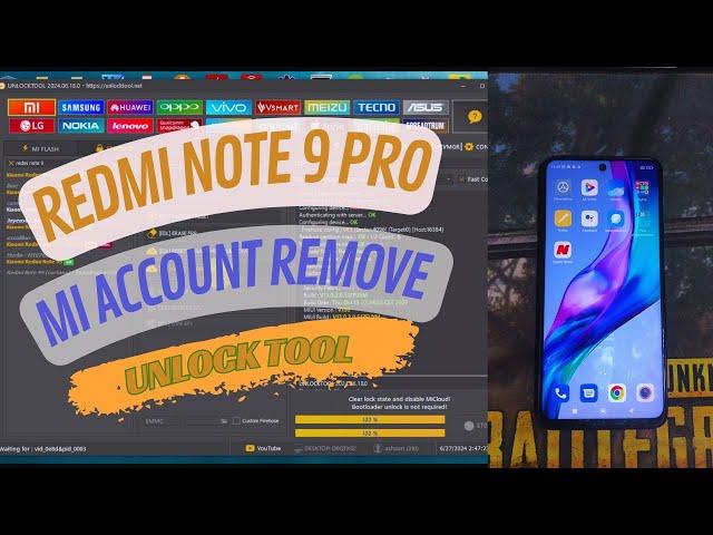 redmi note 9 pro (joyeuse) mi account remove unlock tool ️