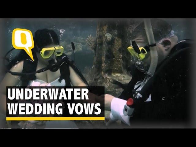 A Miami Couple Exchanges Wedding Vows Underwater