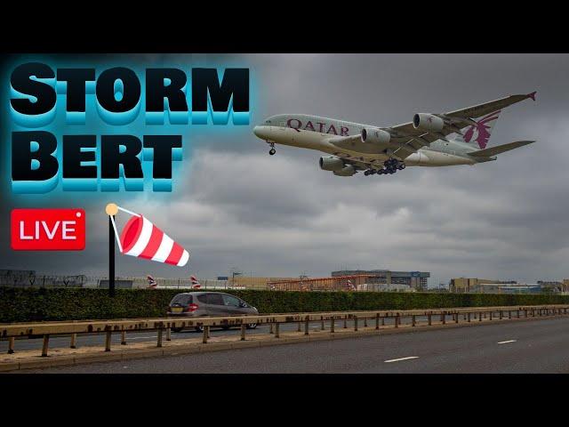  LIVE Storm Bert at London Heathrow Airport