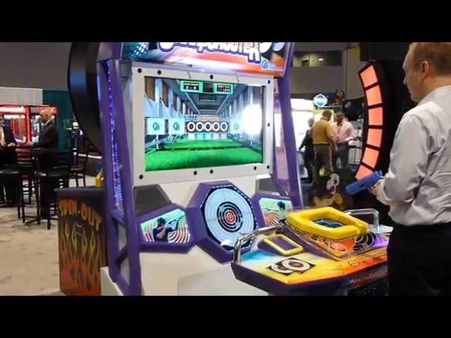 Eugene Jarvis Plays SharpShooter Arcade by Coastal Amusements - Amusement Expo 2014