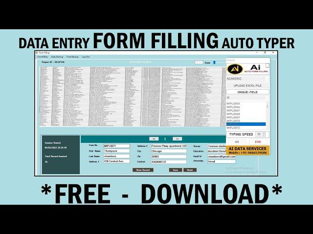 Data Entry Form Filling Auto Typer Software | Form Filling Auto Typing Software