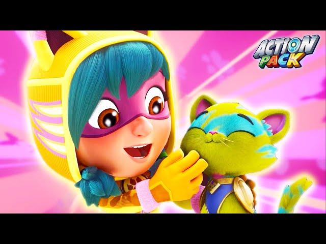  SUPER CAT!  | Action Pack | Cartoon Adventures for Kids