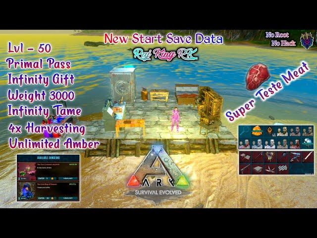 ARK:Mobile New Start Save DataInf TameGifts Box Super Teste Meat4x HarvestPrimal PassUnl Amber