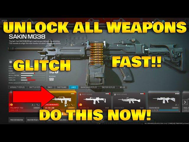 MW3 UNLOCK ALL WEAPONS & ATTACHMENT IN JUST 5 MINUTES UNLOCK WEAPON GLITCH! DO THIS NOW! MW3 GLITCH