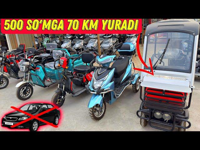 500 SO'MGA 70 KM YURADIGAN ELEKTRO SKUTER MOTOROL NARXLARI