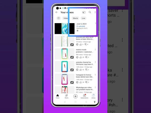 youtube video upload problem kaise thik kare।। waiting for Wi-Fi problem