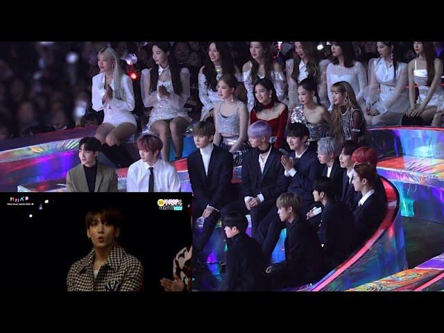 181201 idols reaction to Jungkook on the screen