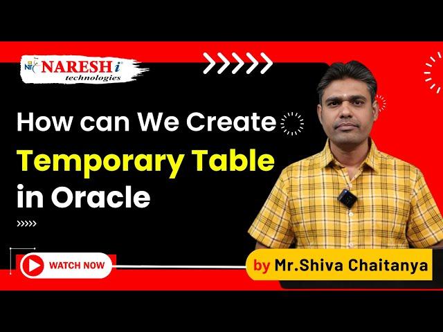 How Can We Create Temporary Table in Oracle | NareshIT #oraclesql