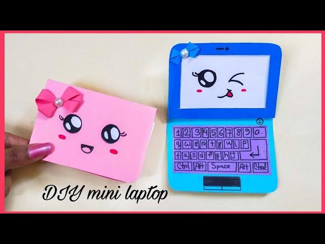 How to make cute paper laptop/DIY Miniature laptop /Origami laptop /Paper crafts/Origami paper craft