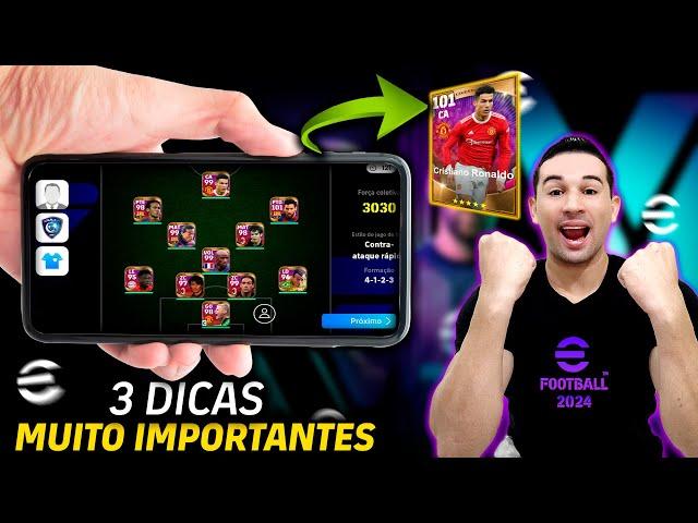 3 DICAS IMPORTANTES QUE VÃO TE DAR VANTAGEM NO EFOOTBALL 2024 MOBILE