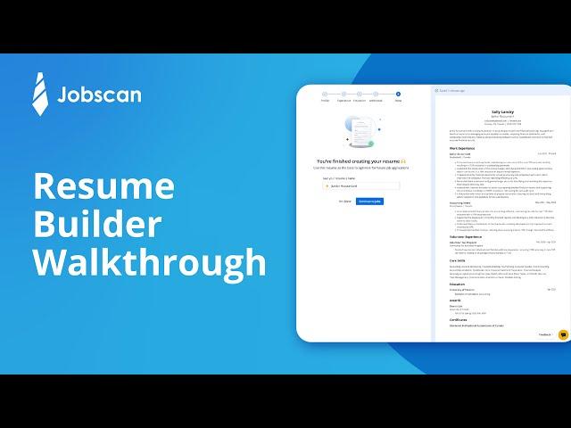 Resume Builder Walkthrough | Build a Resume That Delivers Results | Jobscan