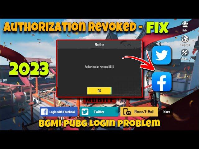 AUTHORIZATION REVOKE (611) PROBLEM FIX HOW TO FIX FACEBOOK LOGIN PROBLEM PUBG MOBILE - GB ALPHA