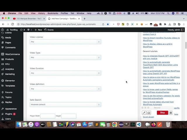 How to auto post recent videos from a Youtube channel to WordPress