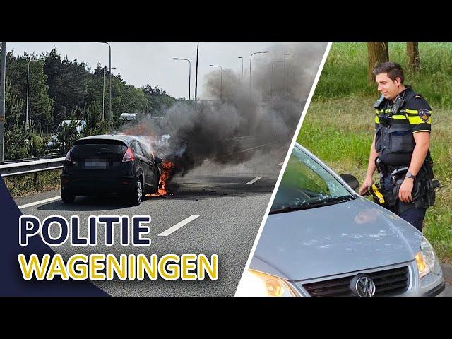 Politie | Wageningen | Spookvoertuig | Autobrand | Snelweg |