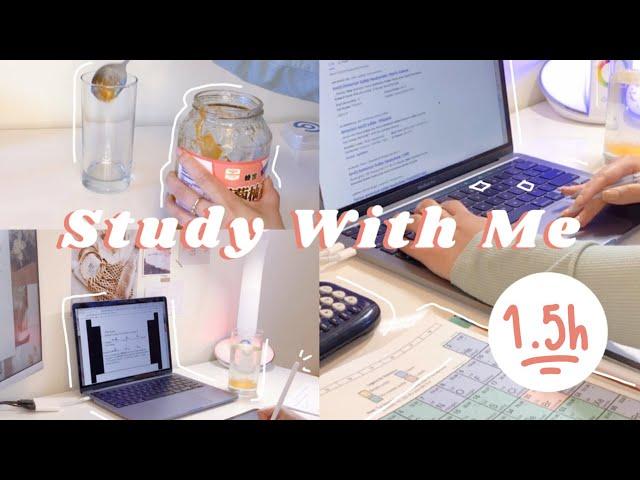 1.5h  STUDY WITH ME  with AESTHETIC lofi background music