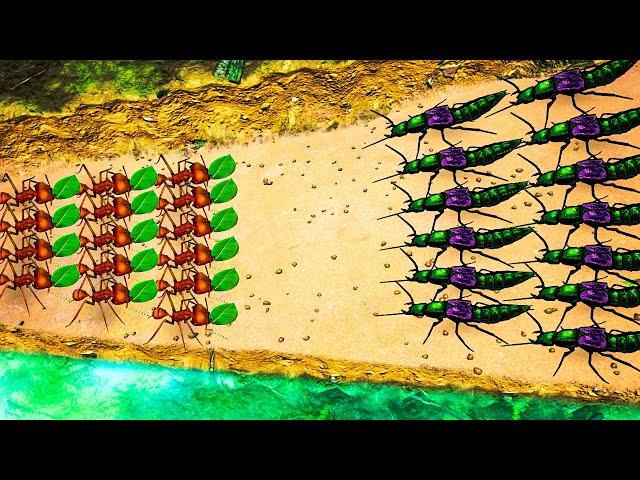 ANT THERMOPYLAE Battle vs Huge Bugs in Empires of the Undergrowth!  Ant Wars!