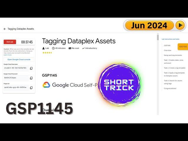 [2024] Tagging Dataplex Assets | ARC115 | #qwiklabs | #Short-trick | #Arcade2024