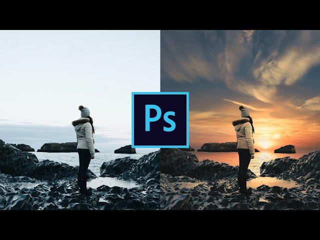 How to Change Boring Sky into Awesome Sunset in Photoshop - Add Sunset to Overcast Photos