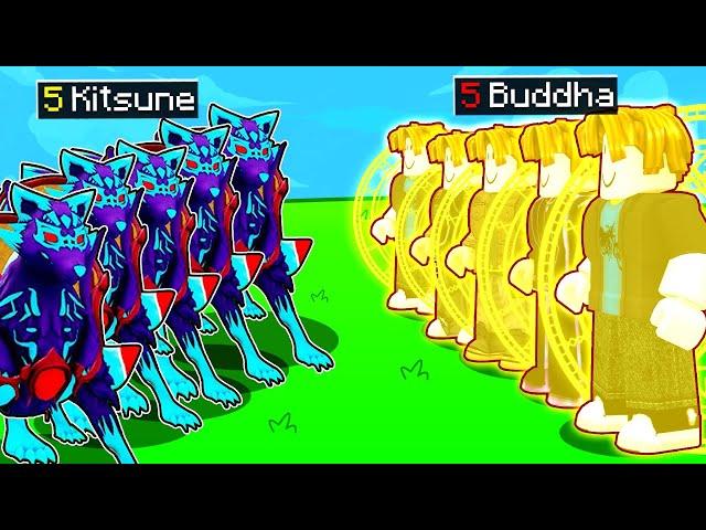 5 Kitsune Vs 5 Phật Tổ Buddha Trong Blox Fruits | Roblox