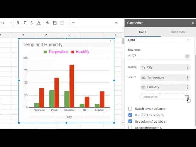 How to name series in Google sheets | Add or remove series | Edit series