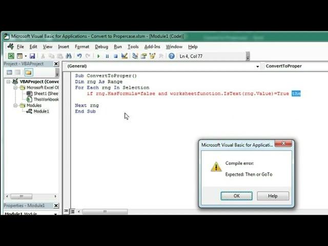 #279-Excel VBA Tutorial: Convert Text to Propercase with One Simple Code