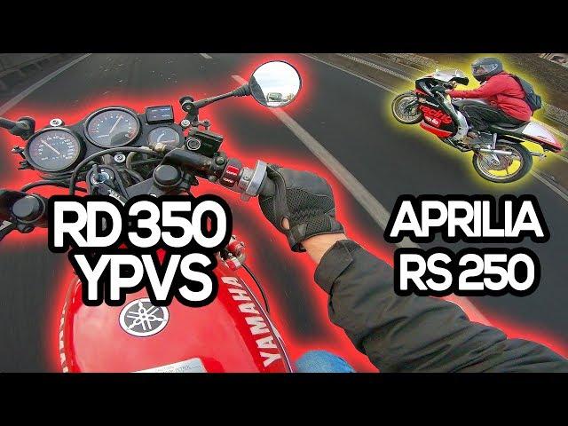 YAMAHA RD350 Vs APRILIA RS250 - MASSIVE 2-Stroke sound !