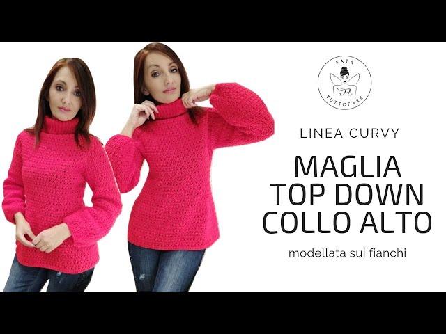 TUTORIAL: Maglia TopDown collo alto uncinetto lafatatuttofare