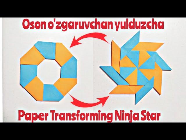 O'zgaruvchan yulduzcha yasash // Paper Transforming Ninja Star_Origami // Narsalar yasash