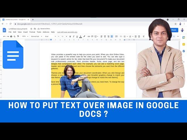 How to put text over image in google docs?