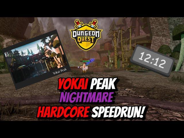 Dungeon Quest Yokai Peak Hardcore Solo Speedrun! (12:12)