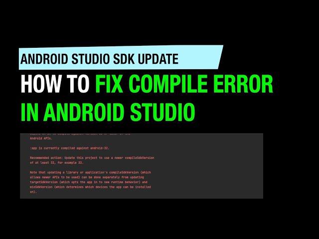 How to fix compile error in Android Studio - android sdk update