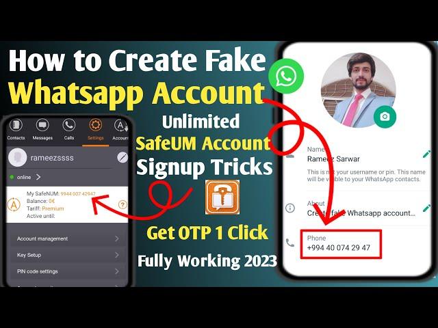 How to Create Fake Whatsapp Account 2023 | How to Signup SafeUM Account | Fake Whatsapp Kaise Banaye