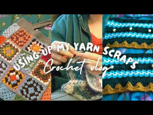 Using up my yarn scraps, crochet vlog | Ellielauracrochet