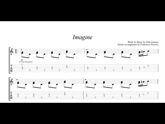 Fingerstyle Guitar TAB - John Lennon - Imagine