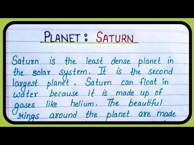 Essay on Planet: Saturn, About planet Saturn, Solar system planet Saturn, 6th planet