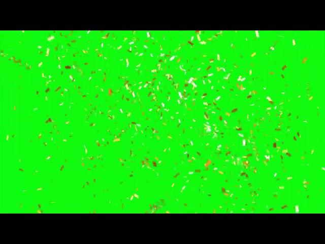 Golden Direction Confetti Explosion on Chroma Key Green Screen