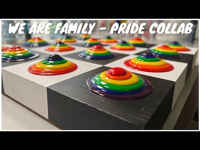 BLOB ART Pride Collaboration - 'WE ARE FAMILY' Blob painting with recipe and  DUTCH POUR #257