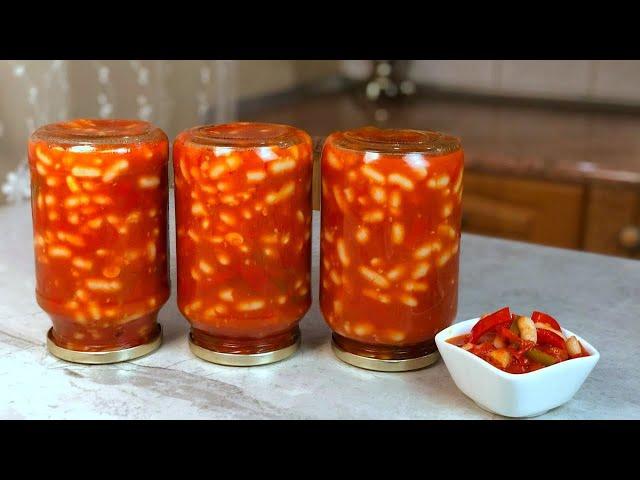 Салат с ФАСОЛЬЮ на зиму Готовлю очень много ведь вкусно и сытно всю зиму! Тещины рецепты