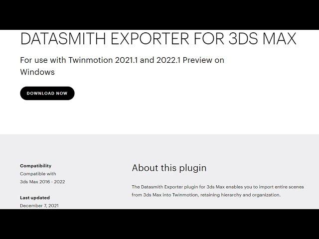 DATASMITH EXPORTER FOR 3DS MAX | TWINMOTION PLUGIN