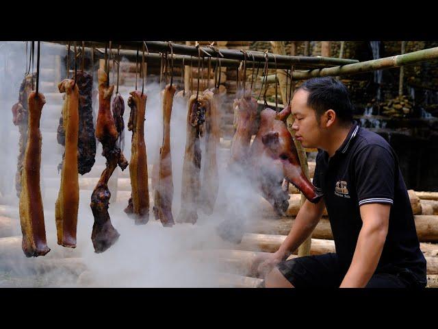 How To Smoked Pork, Long-Term Storage | Building A Log Cabin (Ep9)