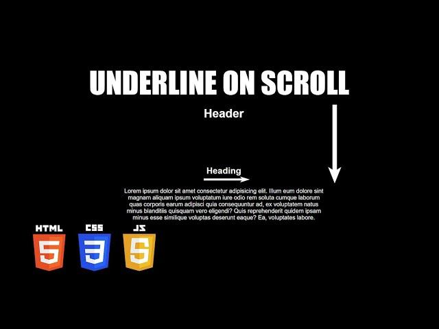 Underline on Scroll | HTML, CSS & JS Tutorial