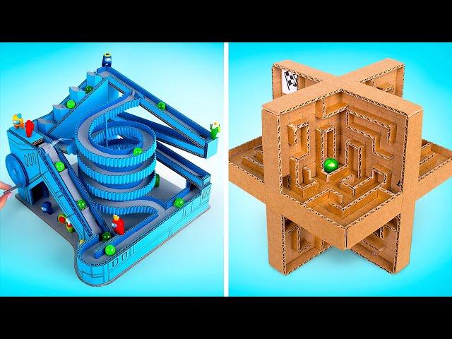 Coolest DIY Marble Labyrinths From Cardboard || Enjoy The Game