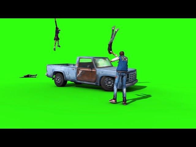 Green Screen The Walking Dead Zombies Run Over by Pickup - Footage PixelBoom